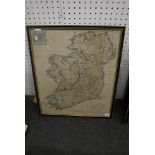 An antique hand-coloured engraved map of Ireland for the German market, from 'Kichen, Jeffreu's