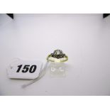 A lady's diamond cluster ring. FOR DETAILS OF ONLINE BIDDING ON THIS LOT CONTACT BAINBRIDGES. WE