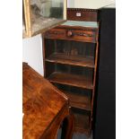 An early 20th century open oak bookcase of five shelves. FOR DETAILS OF ONLINE BIDDING ON THIS LOT