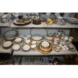 A lot comprising pottery and porcelain tableware, including Aynsley and Bavaria, with gilt