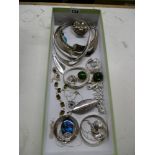 Modern silver and 925 jewellery, some stone-set, comprising: two Swedish Alton collarettes; three