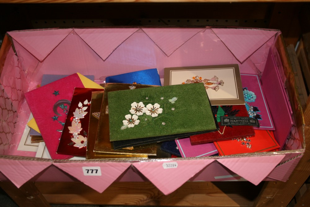 A box of approximately 30 hand-made Norman Hartnell Christmas cards, the majority from his assistant