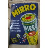 Mirro the new amazing household cleanser - Quick! Easy! showing a tub of Mirro and a lady with a