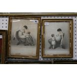 A pair of early 19th century coloured stipple engravings, probably after Adam Buck, including Mamma,