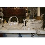 A small quantity of heavy cut glass items including a Villeroy & Boch rectangular section dish, a