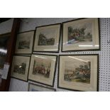 A set of six Bachelor's Hall hunting with hounds coloured prints (each 29 x 36 cm), framed. (6)