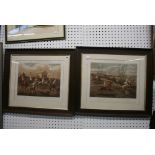 After Henry Alken, a set of four framed coloured prints The first steeple-chase on record (30 x 38