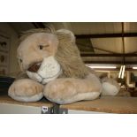 A large Merrythought cuddly stuffed lion [upstairs shelves] FOR DETAILS OF ONLINE BIDDING ON THIS