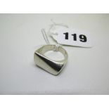 A Georg Jensen silver ring, asymmetrical design 141, marked and stamped 925 S Denmark. FOR DETAILS