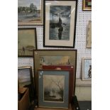 A collection of eight various pictures, comprising limited edition prints, oils, etc., and including