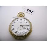 A Kendal and Dent open face pocket watch in gilt metal FOR DETAILS OF ONLINE BIDDING ON THIS LOT