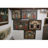 Five framed late 18th century hand-coloured Italian engravings by Campanella after Mengs or Maron,