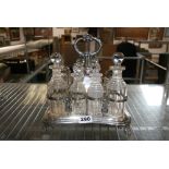 A smaller George IV silver cruet by the Barnards, of related design to the preceding lot, complete