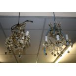 A pair of crystal drop wall lights FOR DETAILS OF ONLINE BIDDING ON THIS LOT CONTACT BAINBRIDGES. WE
