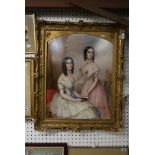Thomas Richmond (1802-1874), oils on board, a portrait of two sisters, signed and dated 1846 (58 x