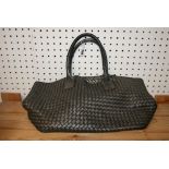 A Bottega Veneta design woven brown metallic leather tote bag [upstairs wooden shelves] FOR