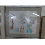 'Untitled oil crayon drawing' by Harold Cohen, signed, 1963 (52 x 63 cm), framed, reverse with