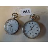 Two pocket watches: a 1920s Burger & Gressot 15 jewel Perfecta 19 Swiss movement in 800 silver case,