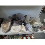 A quantity of large rock crystal specimens including amethyst [s3] FOR DETAILS OF ONLINE BIDDING