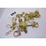 A selection of yellow metal earrings, etc. FOR DETAILS OF ONLINE BIDDING ON THIS LOT CONTACT
