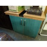 A cabinet cased wooden hotplate trolley [room] FOR DETAILS OF ONLINE BIDDING ON THIS LOT CONTACT