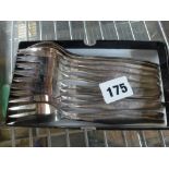 A set of 12 German BSF 800 dessert forks, 10.1 ozt FOR DETAILS OF ONLINE BIDDING ON THIS LOT CONTACT