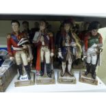 Twelve Continental figurines of combative leaders including Napoleon and Exelmans [s68] FOR