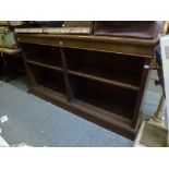 A 19th century oak open bookcase with hinged lids (65 in wide, 38 in high approx.). FOR DETAILS OF