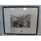 'Chateau Correze', a limited edition etching by Anthony Gross, 277/500, numbered in pencil in the