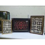 Two good panels of gem impressions, 19th century, one in red, the other white, in period frames, and