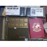 An Edwardian Stamp Album by Richard Senf with selected stamps, some mint, a World-Wide Stamp Album