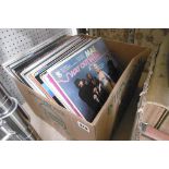 A box of records featuring female recording artists, including pop, soul and jazz, including Piaf,