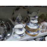A Royal Albert Moonlight Rose tea service of 23 pieces and a Royal Vale saucer. [s34] FOR DETAILS OF