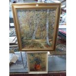 'Burnham Beeches' by W. Payne, oil on canvas (75 x 63 cm), gilt frame, reverse with label, and a