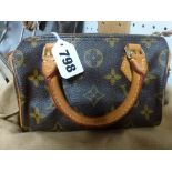 A Louis Vuitton miniature holdall handbag in brown monogram print with tan leather trim [upstairs
