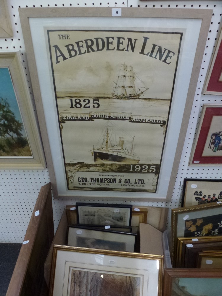 A framed poster for the Aberdeen Shipping Line and a large collection of prints, including - Image 2 of 3