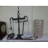 A late Victorian shop scales by Parnall & Sons of Bristol, in iron, numbered 890 and with George V