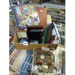 A plastic box of miscellaneous UK coinage, pre-1947 and later, silver and bronze including a 1924