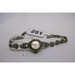 An Accurist silver and marcasite lady's cocktail watch FOR DETAILS OF ONLINE BIDDING ON THIS LOT