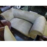 A small old Chesterfield settee on pad feet FOR DETAILS OF ONLINE BIDDING ON THIS LOT CONTACT