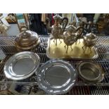 An impressive Continental silver-plated four-piece tea and coffee service in Empire style, on