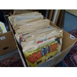 A large carton of old comics including Whoopee, Dandy, Wow, The Topper, Whizzer, etc. FOR DETAILS OF