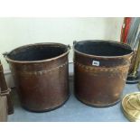 A near pair of 19th century copper log bins with swing handles [floor next to s83] FOR DETAILS OF