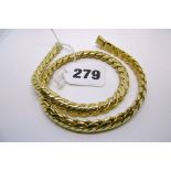 A foreign flexible necklace with French-style hallmark, tests as 18 ct, 39.8 gm FOR DETAILS OF