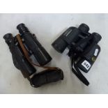 Two black binoculars: Zeiss Dialyt 7x42 BT, and Olympus 8x40 DPS R [B] FOR DETAILS OF ONLINE BIDDING