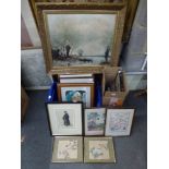 A miscellaneous lot of framed prints, reproductions, needlework pictures, etc. (quantity) FOR