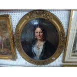 A fine portrait of a lady, German School, circa 1860, head and shoulders almost full face, wearing a