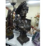 After Dutrion 'La Canotiere' resin bust of a female, 60cms high [s5] FOR DETAILS OF ONLINE BIDDING