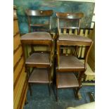 A set of six Regency-style mahogany dining chairs with pink velvet seats. FOR DETAILS OF ONLINE