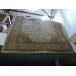 A modern Turkish small machine-made woollen carpet of traditional Eastern design [railings] FOR
